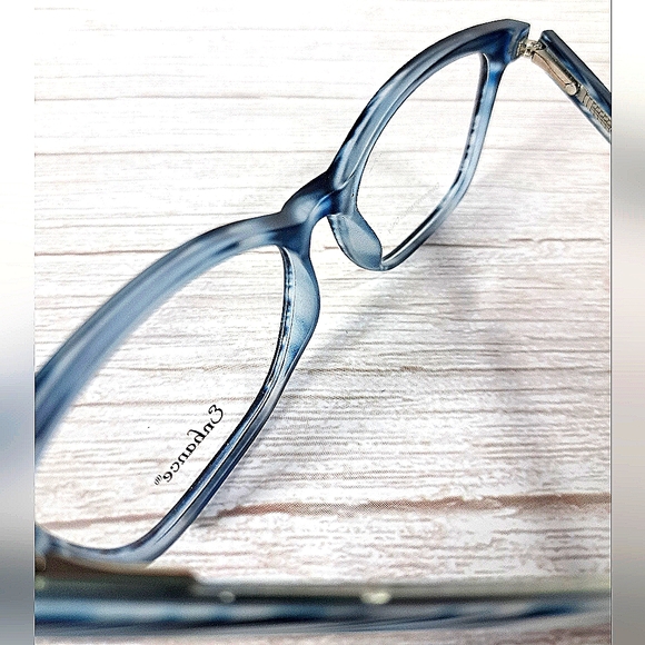 NEW Prescription-Ready Eyeglass Frame blue stripe lightweight glasses 54-17-140 - Picture 4 of 4